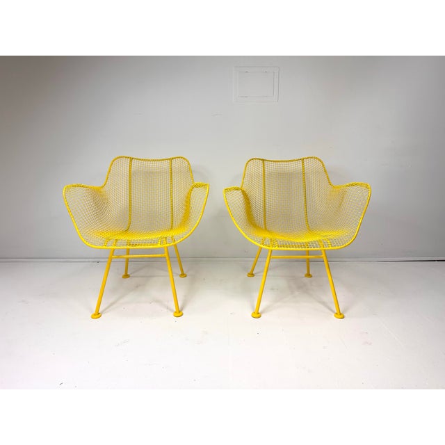 Yellow 1950s Pair of Yellow "Sculptura" Collection Chairs by Russell Woodard For Sale - Image 8 of 8