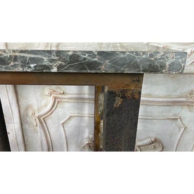 French Provincial Pair of 19th Century Wrought Iron Consoles With Marble Tops For Sale - Image 3 of 18