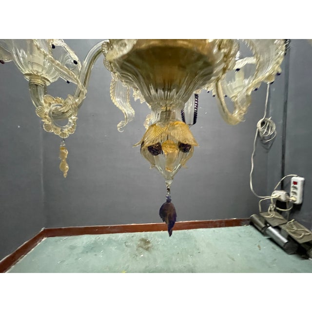 Venetian Murano Glass Chandelier, 1960s For Sale - Image 3 of 18