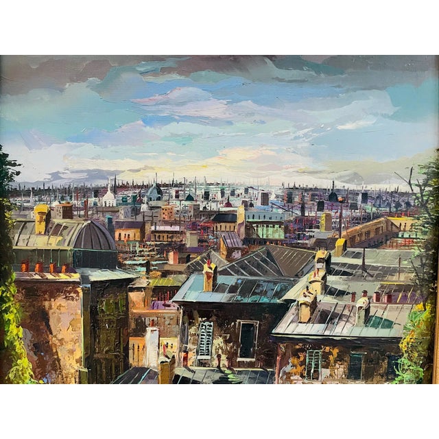 Impressionist Impressionist Paris Cityscape Oil on Canvas Signed Valera For Sale - Image 3 of 5