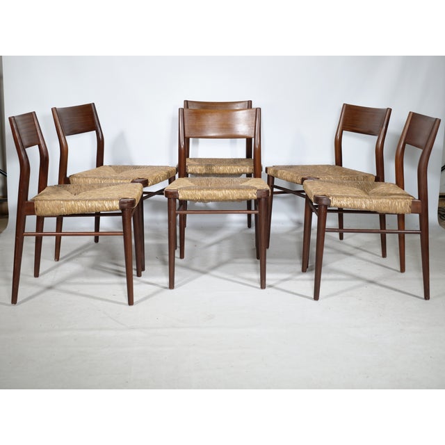 Teak Rush Chairs Model 351 by Georg Leowald for Wilkhahn, 1960s, Set of 6 For Sale - Image 18 of 18