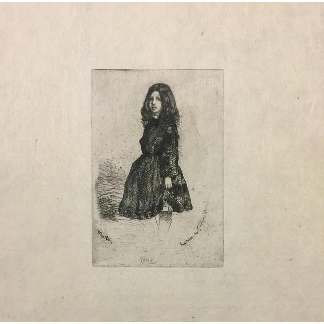 Signed 'Whistler' lower left, titled 'Annie', center, and annotated 'Imp. Delâtre Rue St. Jacques. 171' in the plate lower...