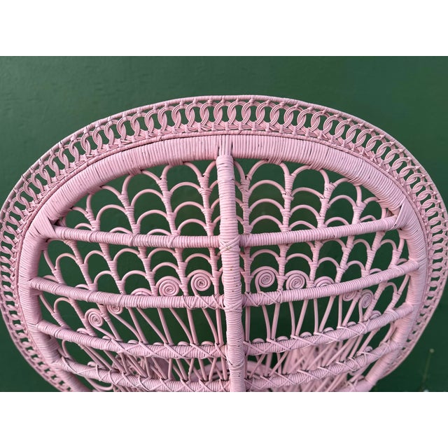 Wood Vintage Miami Beach Peacock Chairs Flamingo Color - A Pair For Sale - Image 7 of 9