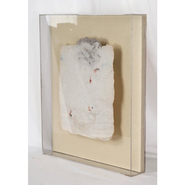 "Carta Series # 45, Paper Imbeds" Experimental Printmaking Wall Sculpture Handmade paper sculpture by Harold Paris...