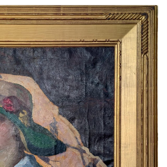 1930s American Impressionist Portrait Painting of "Pearl" Monhegan Island Maine Coast By Abraham Jacob Bogdanove For Sale - Image 4 of 13