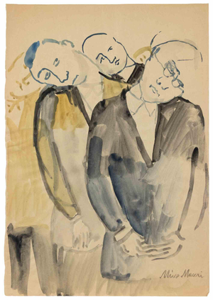 Mino Maccari, The Undecided, 1938, Watercolor