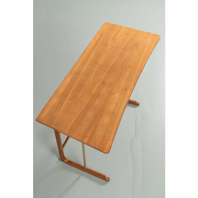 Brown Vintage Console Table in Brass For Sale - Image 8 of 9