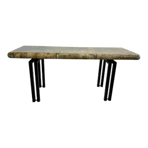 Vintage Aldo Tura Green Lacquered Goatskin Console Table