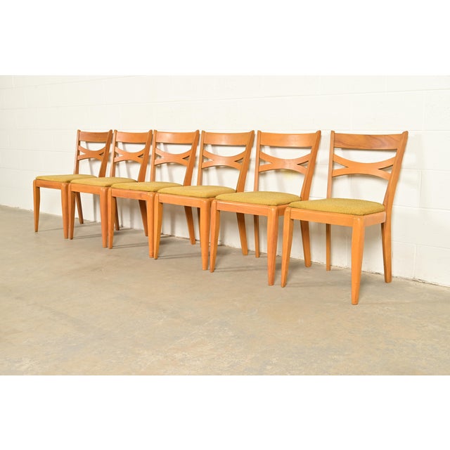 Heywood Wakefield Mid-Century Modern Solid Maple Side Chairs or Dining Chairs, Pair For Sale - Image 13 of 14