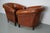 Set of Vintage Dutch Cognac Colored Leather Club Chairs For Sale - Image 15 of 17