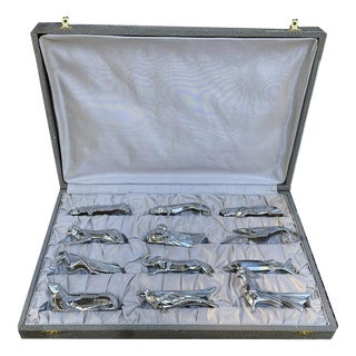 Art Deco Set of Knife Benches, Set of 12 For Sale