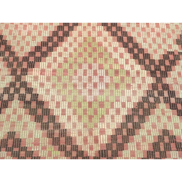 Embroidered Modern Kilim Rug Area Handmade Boho 63"x113" For Sale In Raleigh - Image 6 of 11