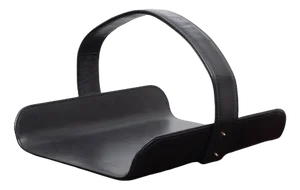 Black Leather Magazine Holder, 1960s