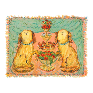 High Tea With Staffordshire Dogs Print by Pauline De Roussy De Sales