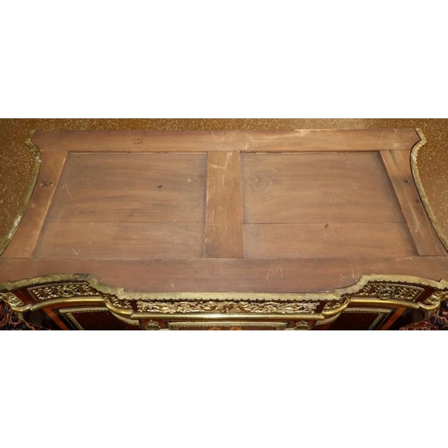 19th Century French Bronze Mount Inlaid Acajou Mouchete Riesener Style Commode For Sale - Image 15 of 16