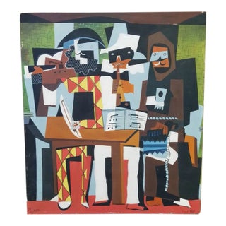 Bert, Cubist Musicians with Masks, 1964, Panel Painting For Sale