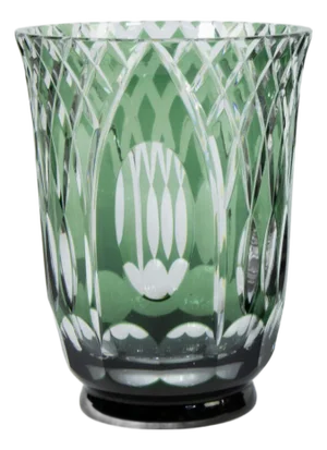 Art Deco Vases in Green and Colorless Cut Crystal from Val Saint Lambert, 1920s
