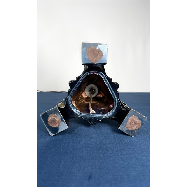 Vintage Stiffel Hollywood Regency Tripartite Brass Candlestick Table Lamp For Sale - Image 9 of 9