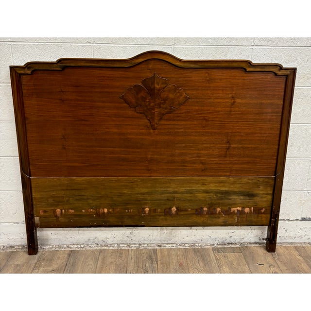 French Vintage Full Size Haglage and Hawken Louis XV or XVI Headboard For Sale - Image 3 of 9