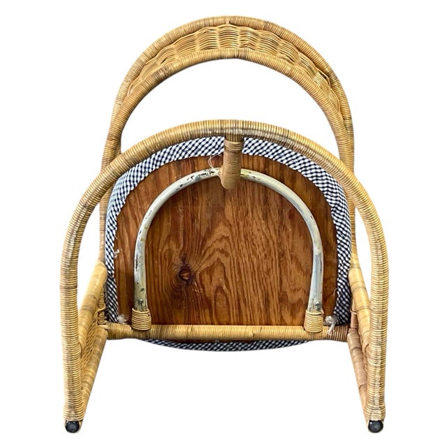 Vintage Sculptural Wicker Five Piece Dining Set | Coastal, Modern, Palm Beach Regency For Sale - Image 11 of 12