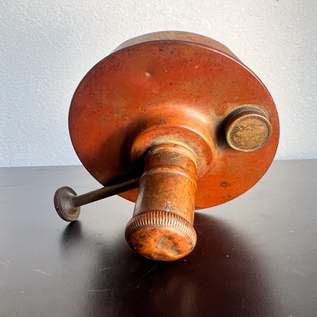 1904 Antique Manning Bowman Patinated Copper Brass Oil Lamp For Sale - Image 10 of 10
