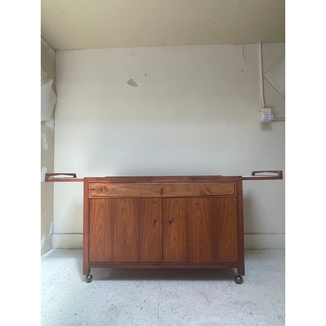 1960s Vintage Expandable Bar Cart II Serving Cart Designed John Kapel for Glen of Ca For Sale - Image 5 of 13