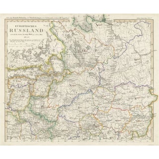 Antique Map of Russia in Europe on Two Sheets, 1825 For Sale