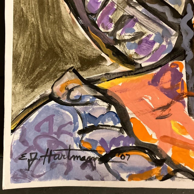 Original 19 x 25 painting on paper Signed bottom left unframed