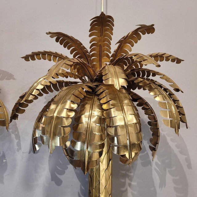 Palm Tree Lamps in Gilt Brass by Christian Techoueyres for Maison Jansen, France, 1970s, Set of 2 For Sale - Image 10 of 18