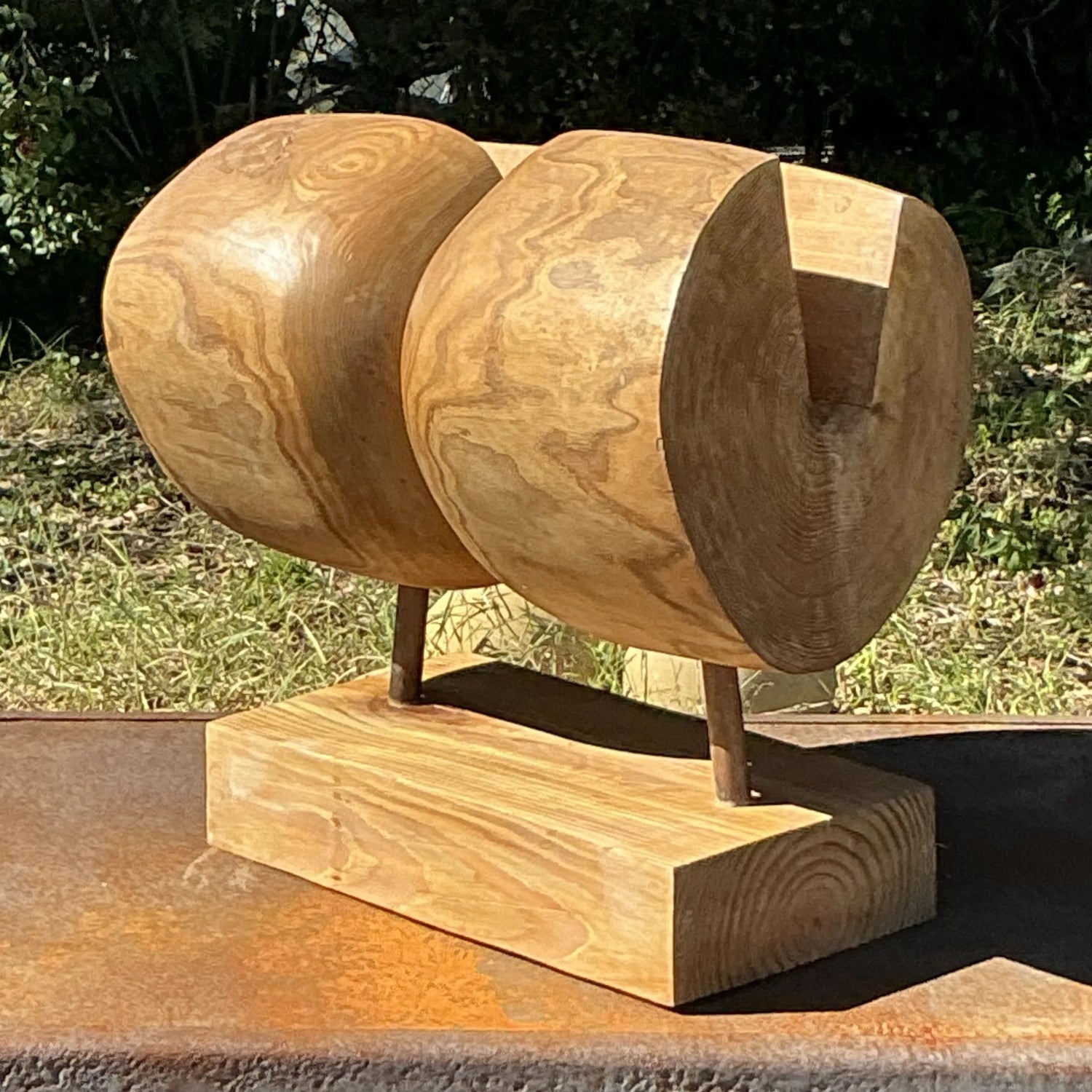 Vintage Boho Carved Z Wood Abstract Sculpture — additional photo 3