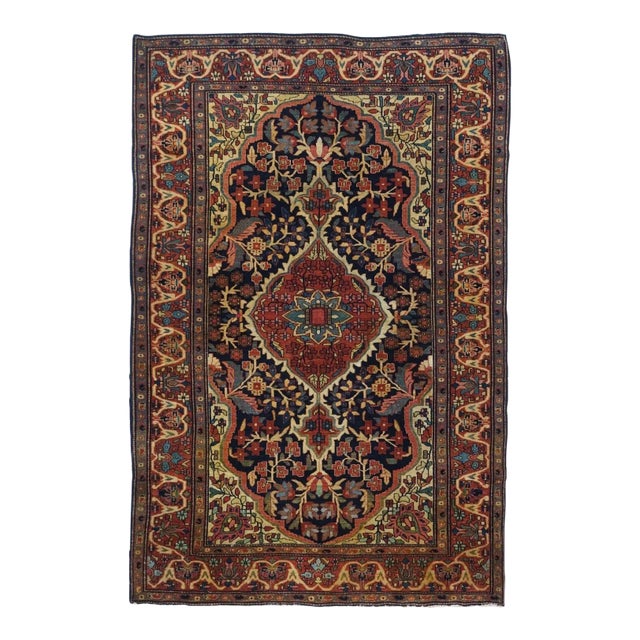 Antique Farahan Sarouk Rug 4'5'' x 6'8'' For Sale