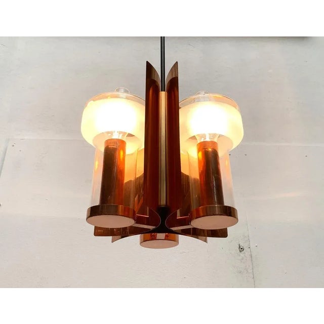 Mid-Century Modern Mid-Century German Glass and Copper Pendant Lamp from Cosack, 1960s For Sale - Image 3 of 18