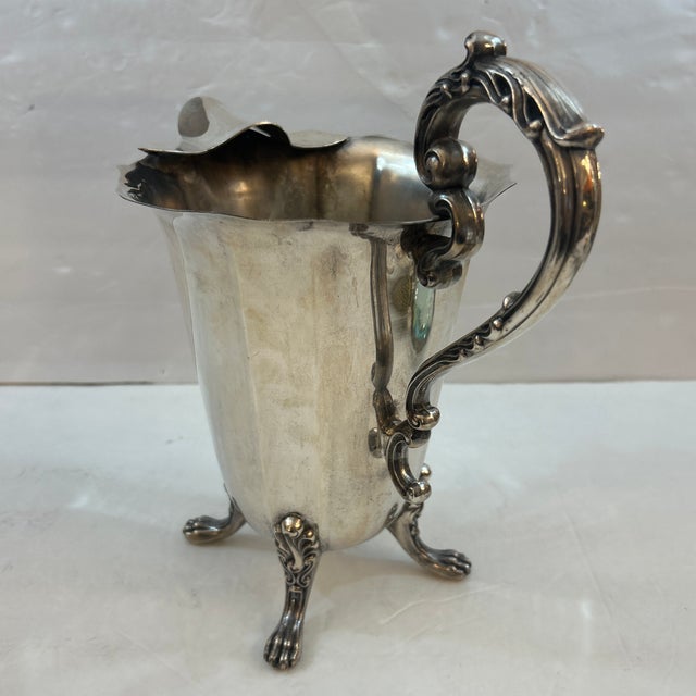 Victorian Silver Plate Footed Pitcher For Sale - Image 4 of 10