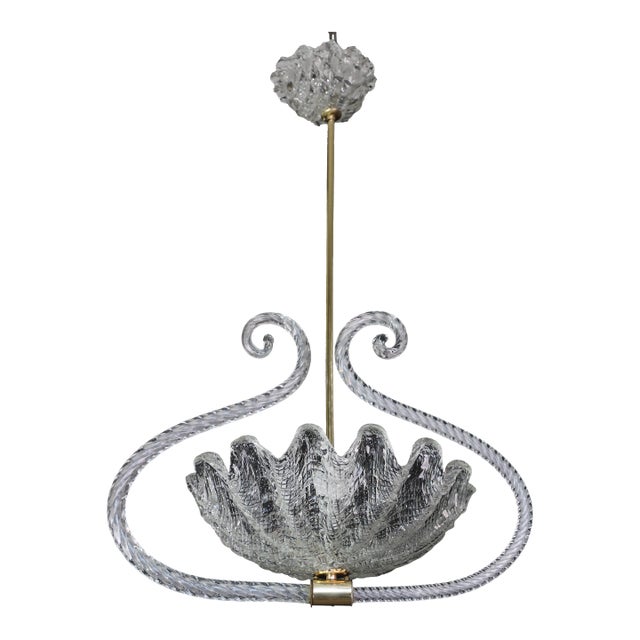 Charming Art Deco Pendant Chandelier by Ercole Barovier, 1940s For Sale