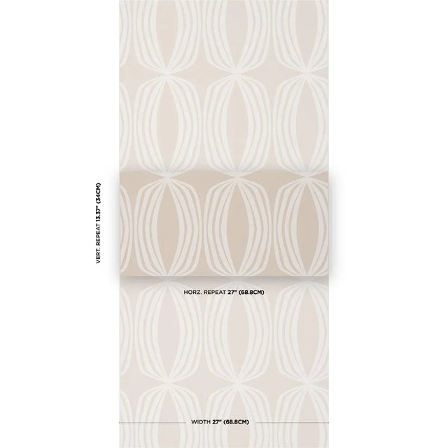 Screen-printed on a flat paper ground, Fontana is a graphic large-scale hourglass stripe with marvelous rhythm and...