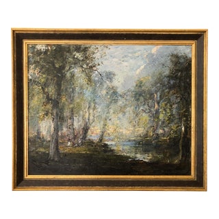 Antique Forest Landscape Painting by Douglas Arthur Teed, Framed For Sale