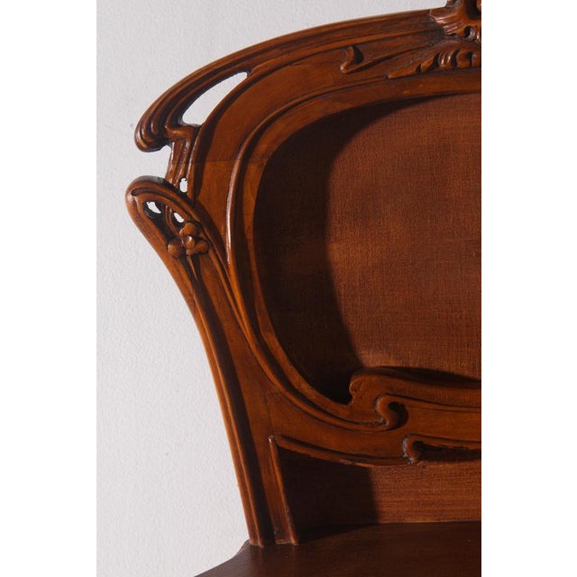 Italian Art Deco Wall-Mounted Bedside Tables with Floral Inlays, 1930, Set of 2 For Sale - Image 6 of 11