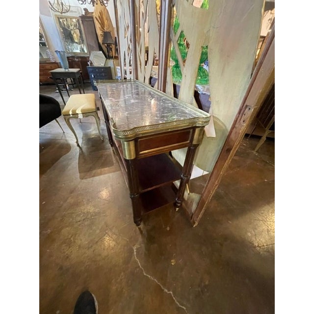 French Jansen Design Mahogany Serving Table For Sale - Image 9 of 9