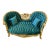 1990s French Style Green Velvet Settee For Sale