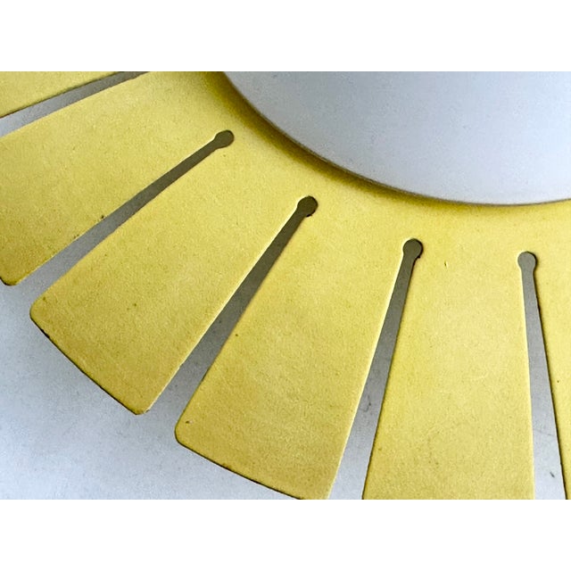 Mid-Century Modern Sunburst Opal Ceiling Lamp, Italy, 1950s For Sale - Image 13 of 18