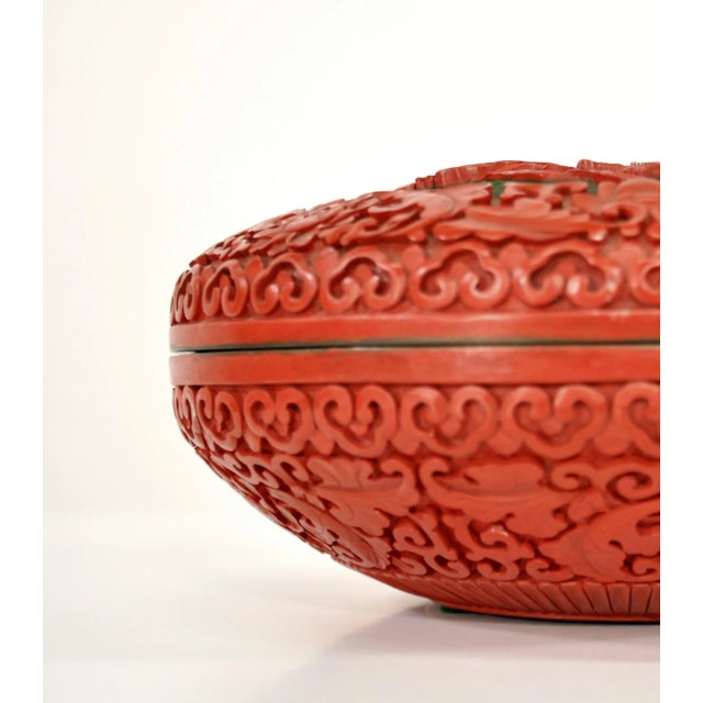 Large Domed Chinese Cinnabar Box For Sale - Image 10 of 12