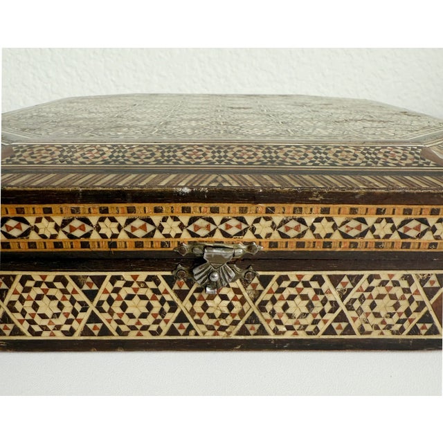 Early 20th Century Large Persian Khatam Mosaic Inlaid Box For Sale - Image 4 of 10