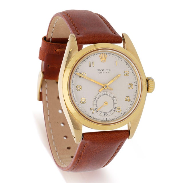 Metal Vintage Rolex Oyster 6246 36mm Dial Small Seconds Manual Wind Watch Circa 1972 For Sale - Image 7 of 15