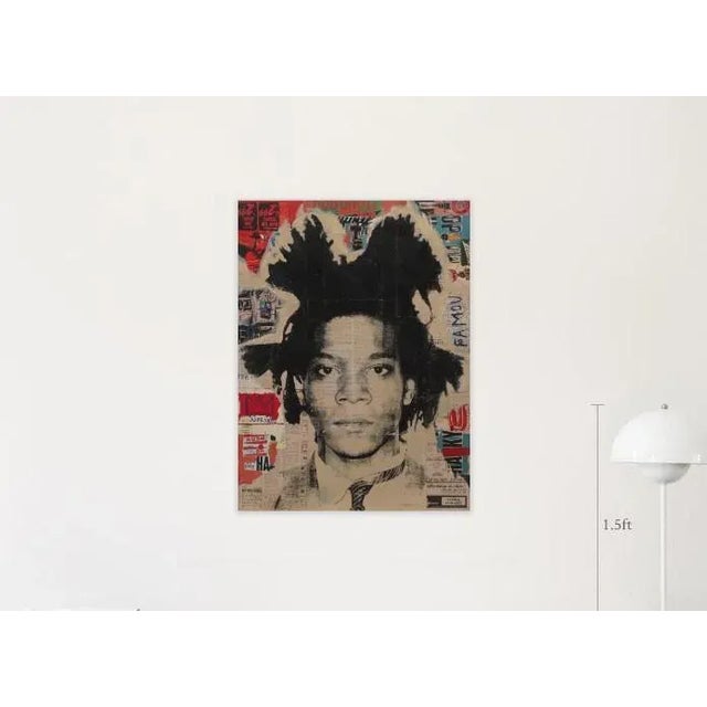 Basquiat Collage Pop Art painting on aluminum. Ships unframed in a box.