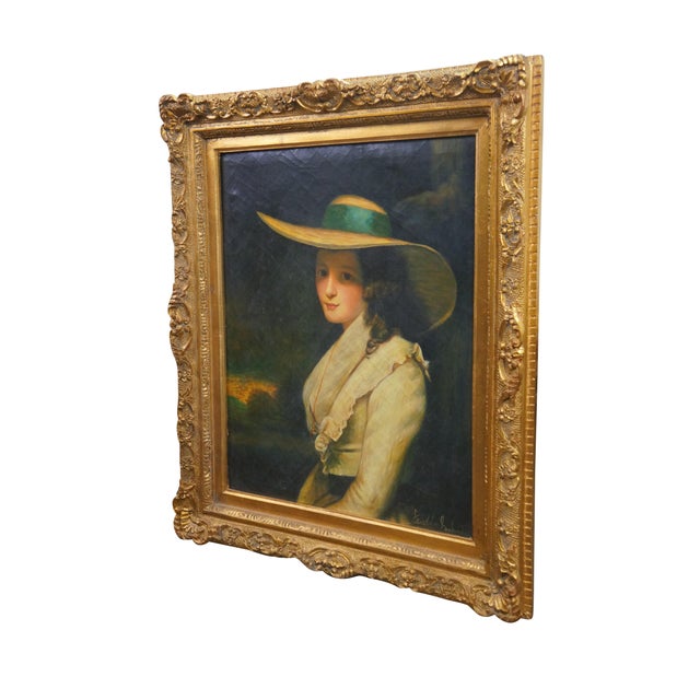 Realism Late 20th Century Lavinia Bingham Countess Spencer Portrait Oil Painting After Sir Joshua Reynolds For Sale - Image 3 of 10