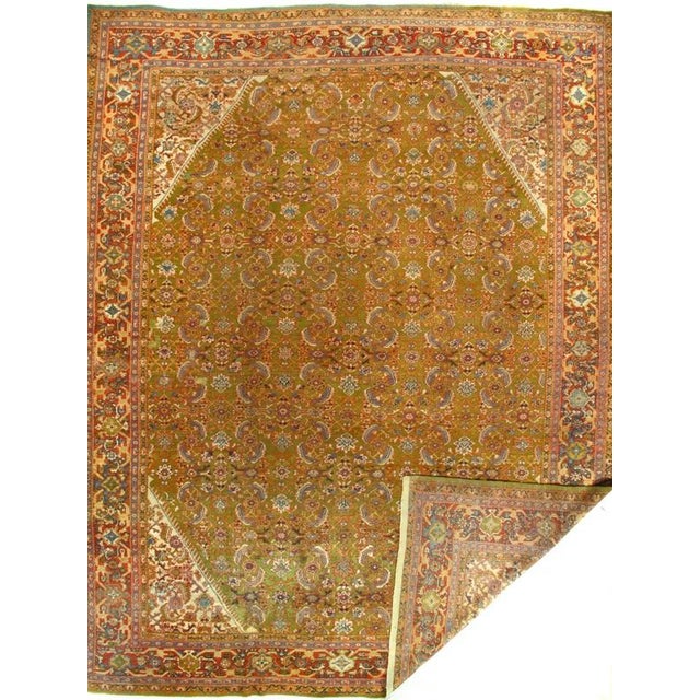 Pasargad DC Handknotted Antique Wool Rug For Sale - Image 4 of 4