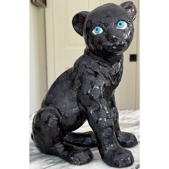 Vintage Studio Art Black Leopard Figure For Sale - Image 13 of 18