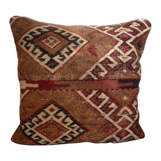 Turkish Brown Kilim Pillow For Sale