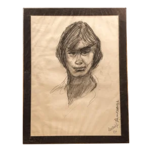 C. 1970 Charcoal Illustration by Raymond Weiler