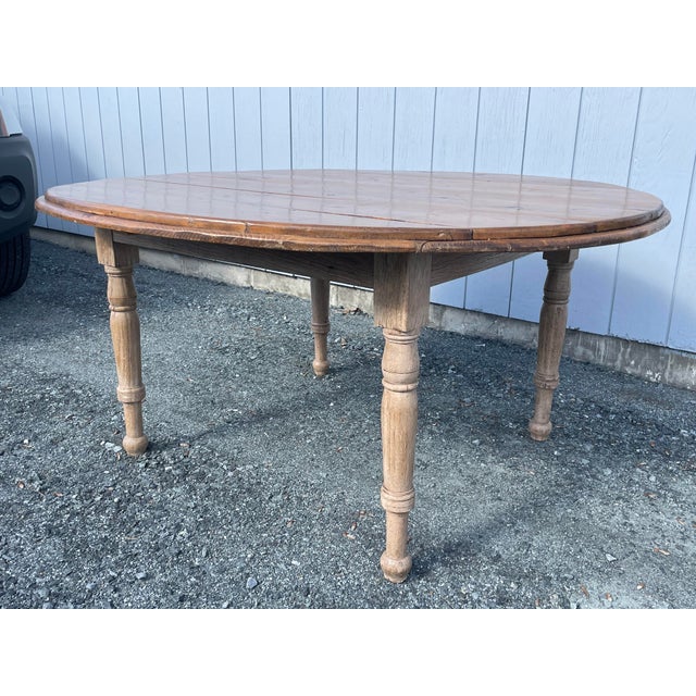 1990s Estate Custom Made Round Pine Dining Table. | Chairish